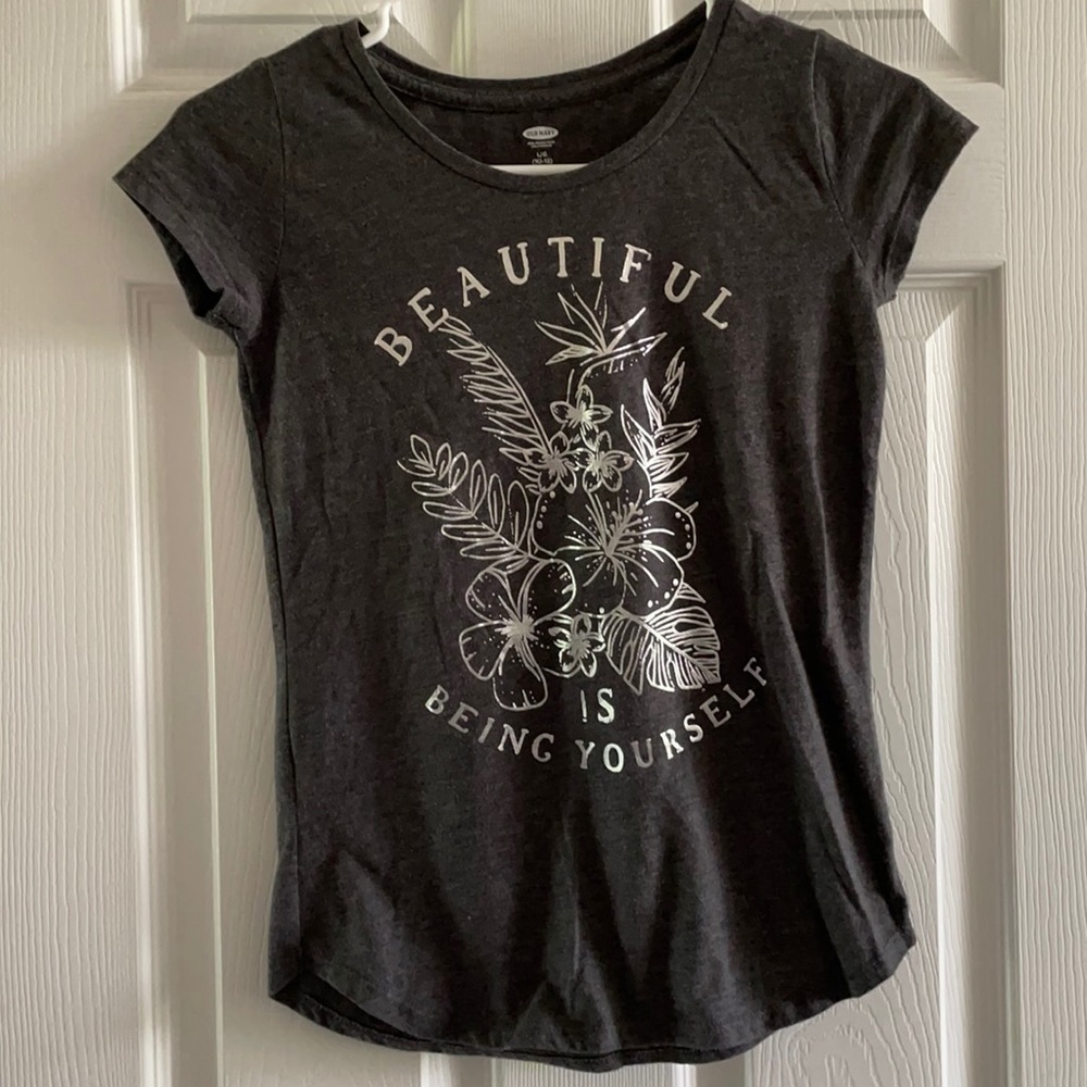 Brand new silver foil graphic tee